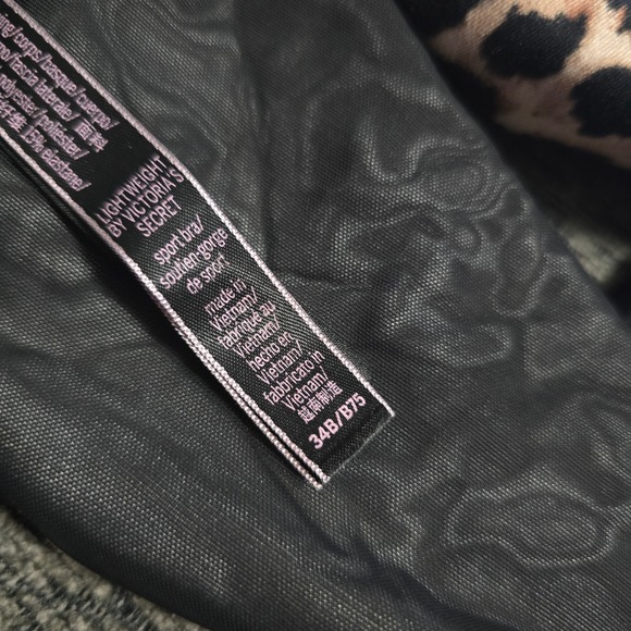 Victoria's Secret Lightweight Sport Bra Womens 34B Leopard Animal Print - Picture 6 of 7